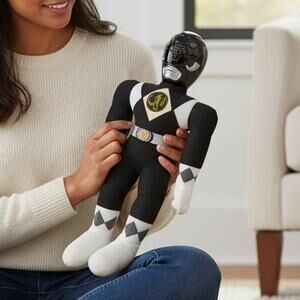 Vintage 1993 Saban Stuffed Mighty Morphin Power Action Pal Black Ranger Zack